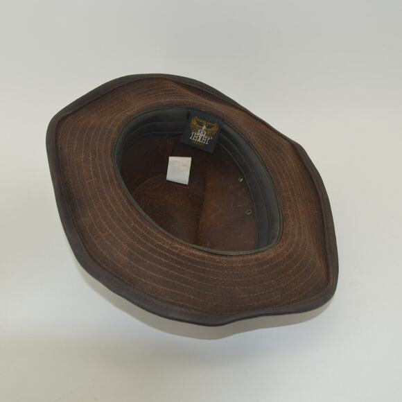 Henschel Hat Co. USA Dark Brown Oiled Leather Size M Cowboy - Picture 14 of 15
